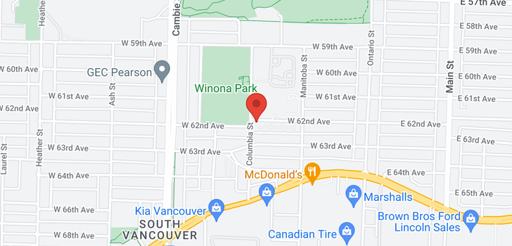 map of 2 274 W 62ND AVENUE